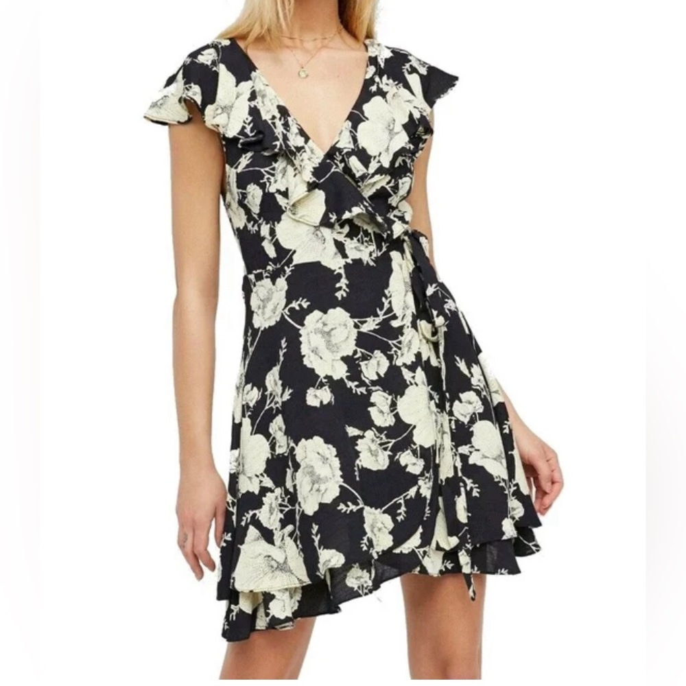 Free People French Quarter Floral Wrap Mini Dress